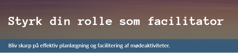 Styrk din rolle som facilitator 