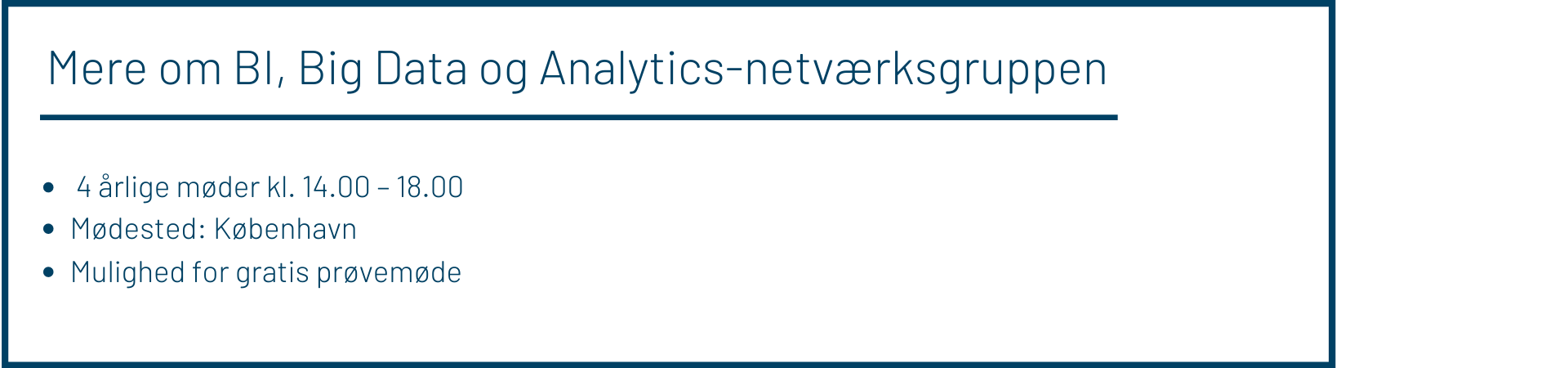 BI, Big Data & Analytics faktaboks